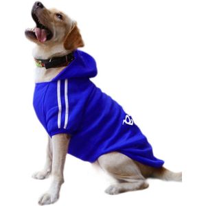 Warme hondenjas met capuchon, outfit trui hond sweatshirt donkerblauw 4XL