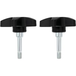 Vervangingsknop M6 voor Rollator en Rolstoel - Hoogte Verstelbaar, 52mm Zwart, 2 Stuks