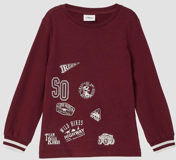 T-shirt - Jersey Top - Lange Mouwen - Normale Pasvorm - Ronde Hals