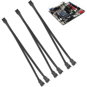 3 stuks ventilatoradapterkabel - universele moederbordkabel - 4-pins naar 4-pins + 3-pins - PVC geïsoleerde moederbordverlengkabel .