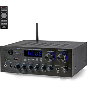 DailySupplies® Audioversterker – Stereo Versterker Met Bluetooth – Audio Amplifier Met Karaoke Portals – Led Display - Veelzijdig