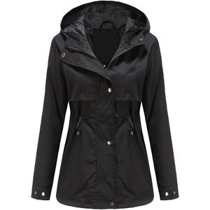 Allthemen Dames Jack met Middenlange - Effen met Capuchon - S