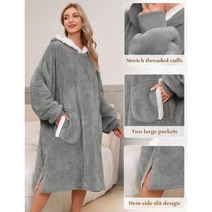 Oversized hoodie, fleece enorme draagbare deken voor vrouwen en mannen