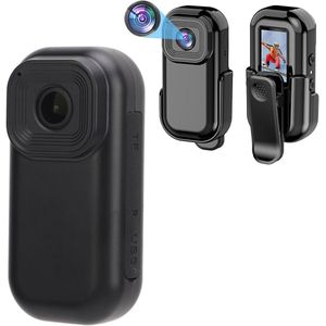 MKSS® Bodycam - Action Cam - Bewegingsdetectie - 180º Draaibare Lens - Bodycam Politie - Spycam - Zwart