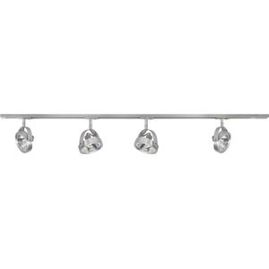 Set spanningsrail / railverlichting | 4 spots | staal | 150 cm | modern design