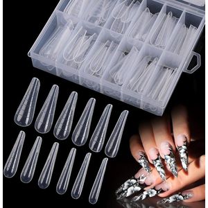 120PCS Clear Dual Nail System - UV Gel - Acrylic Nail Mold - Full Coverage - False Nail Tips - Nail Extension - Nail Art - Manicure Tools