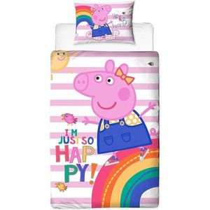 Peppa Pig Hooray -Dekbedovertrek - Eenpersoons - 135 x 200 cm - Multi