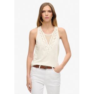 Superdry - Jersey hemdje met kant - Dames - Tops