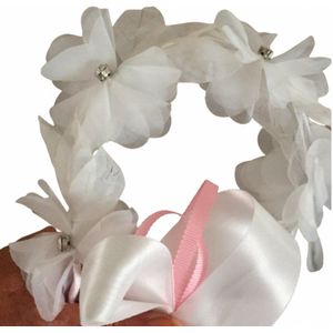 Kinder bruidshaarversiering- wit roze - Charme Bijoux