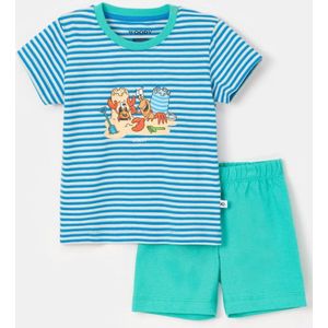 Woody pyjama baby jongens - blauw gestreept - hermietkreeft - 251-10-PSS-S/915 - maat 56
