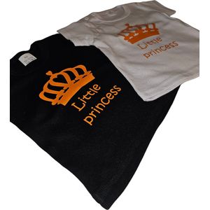 Shirt korte mouw Little princess - wit - maat 62