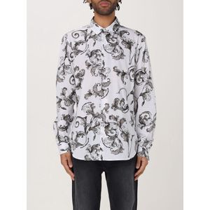 Baroque Print Long Sleeve Shirt - White