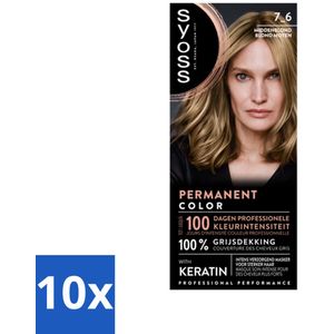 SYOSS - Coloration 7-6 Middenblond - Haarverf - Grijsdekking - Vermindert Haarbreuk - Bulkverpakking - 10 stuks