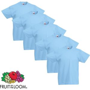 Fruit of the Loom Original Kids T-shirt 5 stuks blauw maat 116