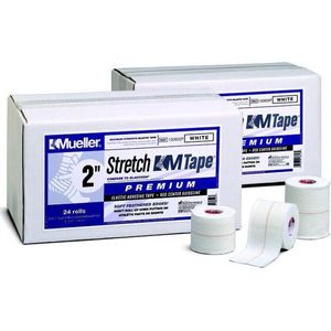 Mueller Stretch Mtape 7,6 cm x 4,5 m | waterafstotend elastische tape | gemakkelijk scheurbaar | materiaal: katoen en een zinkoxide rubber kleeflaag voor optimale hechting.
