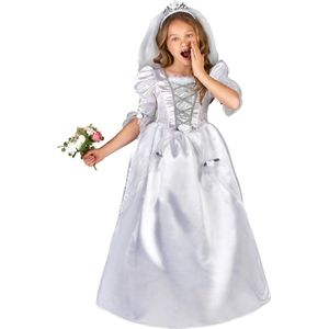 Verkleedkostuum voor meisjes Bruid met sluier Carnvalkostuum - Verkleedkleding - 134/146