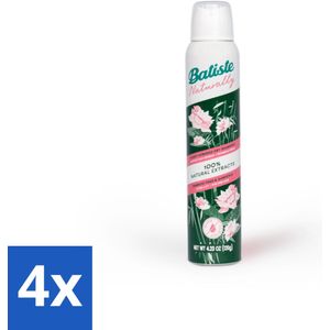 4 x Batiste - Naturally Bamboo Fibre & Gardenia - Droogshampoo - Versterkt en Verfrist - 100% Natuurlijk - 200ml - Droogshampoo - Bamboe - Gardenia - Natuurlijke Verzorging - Haarverfrissend