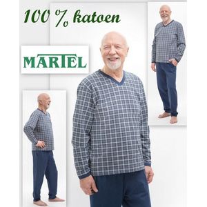 Martel | Roman | heren pyjama | blauw - grijs | 100% katoen | gemaakt in Europa | M