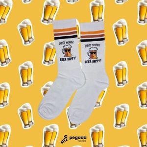 Pegada Socks – Don’t Worry Beer Happy – Humoristische unisex sokken – Maat 36-46