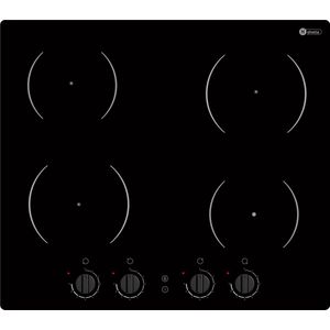 Helvetia Inductie inbouw kookplaat HTR4MI60V2 met knopbediening + aangesloten 2 Fasekabel - Solden deal promotie