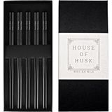 House of Husk Chopsticks Set - Koreaanse Eetstokjes - Vaatwasserbestendig - RVS - 5 Paar - Zwart
