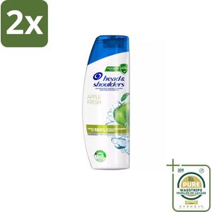 Head & Shoulders - Anti-Roos Shampoo - Apple Fresh - 285ml - Voordeelverpakking - 2 stuks - Hoofdhuidverzorging - Haarverzorging