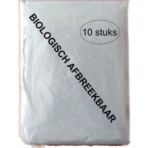 10 Biologisch afbreekbare duurzame beschermende regen poncho - wit - transprant - Specialty by EIZOOK