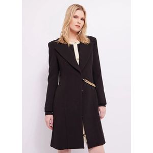 Stretch crêpe manteau 321FD35024 Black
