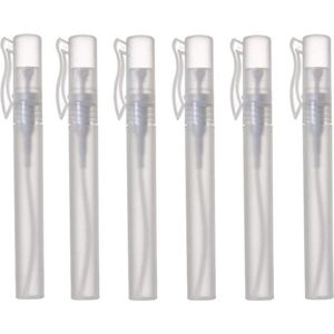 Inovra - Mini Draagbare Pen Parfum Fles Spray 6 Stuks, Navulbaar, 10 ml Transparant - Geuren Atomizer Vorm - Voor Reisset