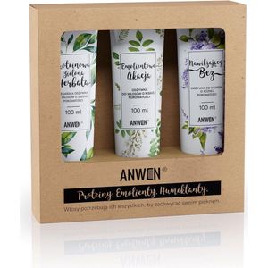 Conditioners voor laag poreus haar set Proteïne Groene Thee 100ml + Verzachtende Actie 100ml + Vlierbloesem Vochtinbrengende 100ml