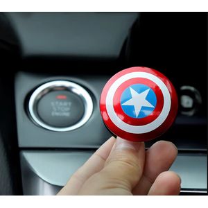 Contactsstart Knop - Captain America - Auto - Motor - Beschermhoes Sticker - Marvel - Anime
