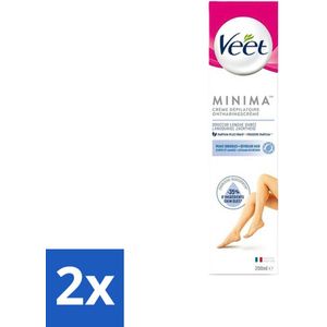 2 x Veet Ontharingscrème Minima Gevoelige Huid 200 ml - Ontharingscrème - Veet - Gevoelige Huid - Ontharen - Zachte Huid