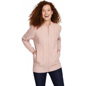 Warm vest met rits en gekabelde hoge kraag