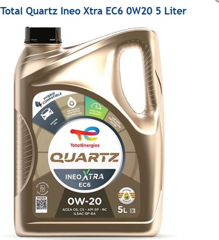 Total Quartz Ineo XTRA EC6 0W20 5L