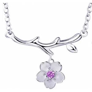 Ketting Ilse zilver paars - Charme Bijoux