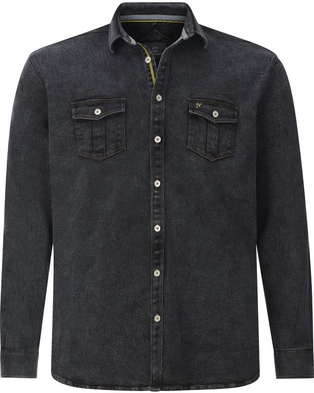 Jan Vanderstorm herren Denim Overhemd - 41/42 - zwart