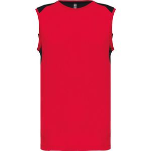 Tweekleurige tanktop sportoverhemd heren 'Proact' Red/Black - 4XL