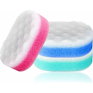 badspons Badsponzen voor volwassenen exfoliërende badspons Nieuwigheid Zachte bodyscrubber voor kinderen schrobben Coral Relax Massage Foam Reiniging Dubbelzijdige Loofah voor droge gevoelige huid Veelkleurig (3)