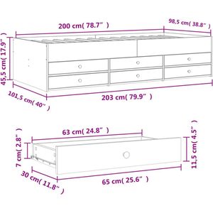 vidaXL-Slaapbank-met-lades-100x200-cm-bewerkt-hout-zwart