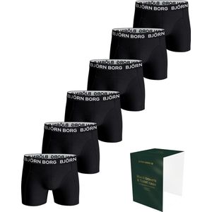 Björn Borg - Heren Onderbroeken 6-Pack Boxers Zwart - Gift set met Toilet tas- - Zwart - Maat M