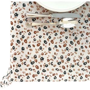 BINK Bedding Tafelkleed - Tafelzeil Leopard - Acryl gecoat Katoen 250 x 145 cm - afneembaar - wasbaar - feest - feestdecoratie - kinderfeestje - verjaardag - buiten eten