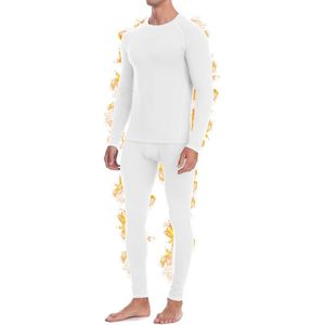 Thermisch Ondergoed voor Heren - Fleece Gevoerde Lange Onderbroek en Bovenlaag voor Koud Weer