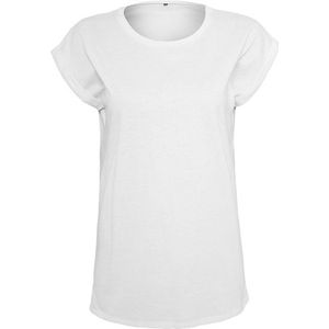 Build your Brand Ladies´ Extended Shoulder Tee BY021 - White - XXL