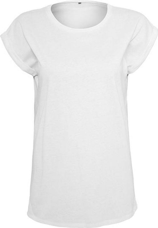 Build your Brand Ladies´ Extended Shoulder Tee BY021 - White - XXL