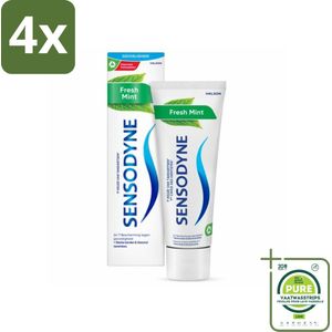 Sensodyne - Tandpasta - Fresh Mint - Frisse Adem - 75 ml - Voordeelverpakking - 4 stuks - Tandpasta - Gevoelige tanden