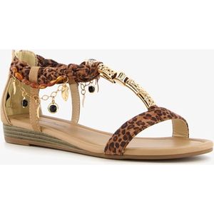 Supercracks dames sandalen met luipaardprint - Bruin - Maat 39