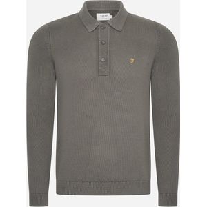 Farah Sweater hamlet knit ls polo - charcoal