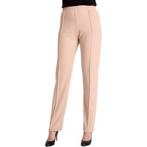 Rechte broek met elastische tailleband in ribgebreisel