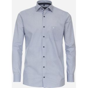 CASA MODA modern fit overhemd - popeline - blauw dessin - Strijkvriendelijk - Boordmaat: 47