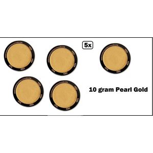 5x PXP Professional Colours 10 gram Pearl Gold - Schmink goud festival thema feest party fun